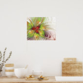 Soft and tenderness fractal fantasy flowers poster (Keuken)
