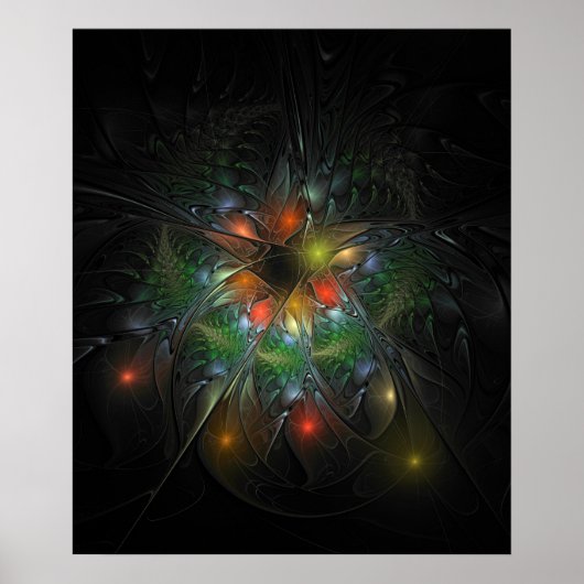 Soft and tenderness fractal fantasy flowers  poster (Voorkant)