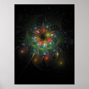 Soft and tenderness fractal fantasy flowers poster