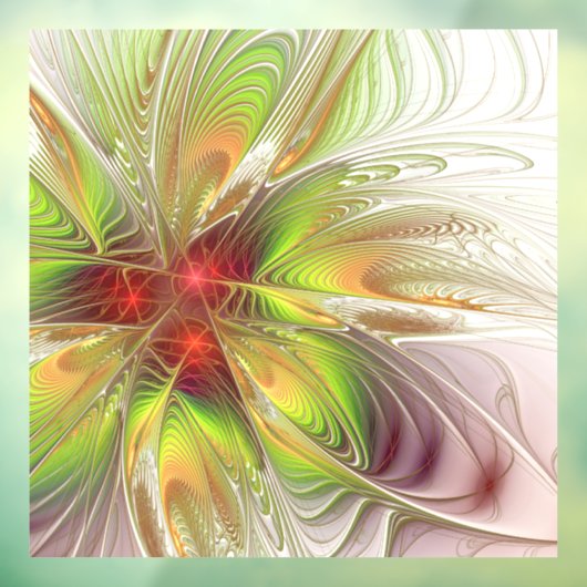 Soft and tenderness fractal fantasy flowers raamsticker (Vel 3)