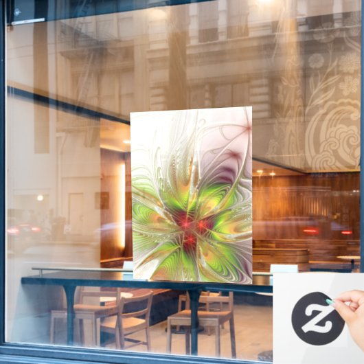 Soft and tenderness fractal fantasy flowers raamsticker (Cafe Raam)