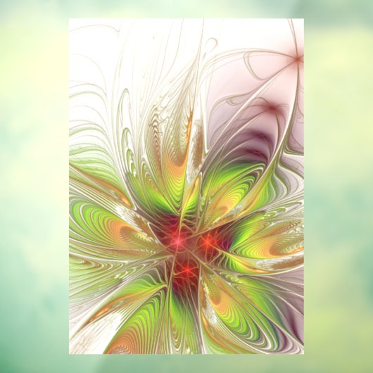 Soft and tenderness fractal fantasy flowers raamsticker (Vel 3)