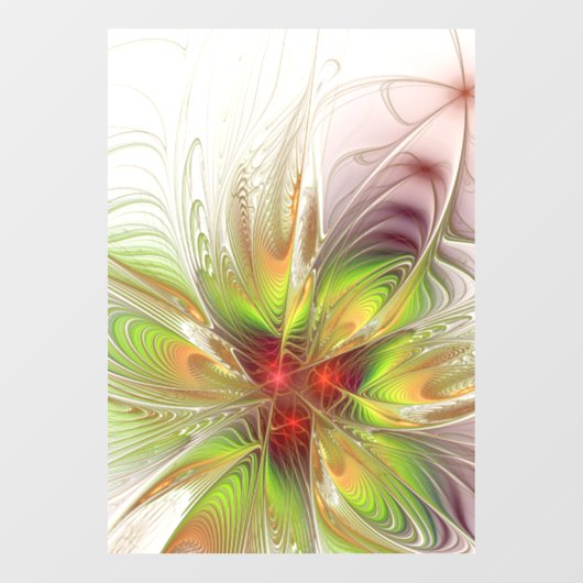 Soft and tenderness fractal fantasy flowers raamsticker (Vel)