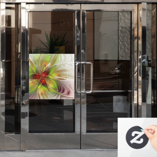 Soft and tenderness fractal fantasy flowers raamsticker (Kantoordeur)