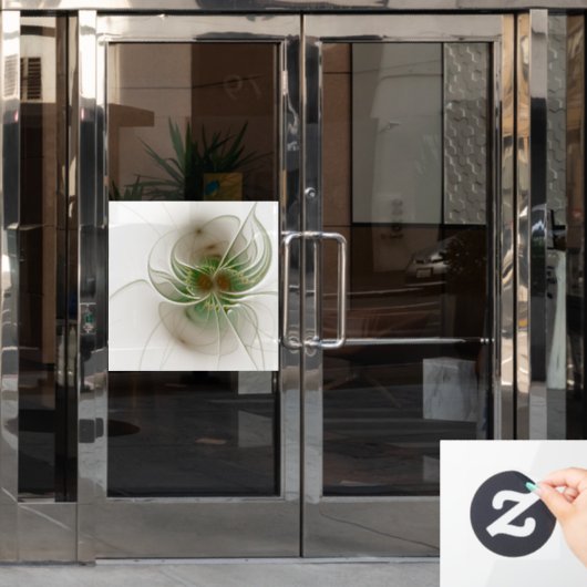 Soft and tenderness fractal fantasy flowers raamsticker (Kantoordeur)