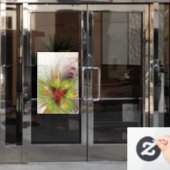 Soft and tenderness fractal fantasy flowers raamsticker (Kantoordeur)