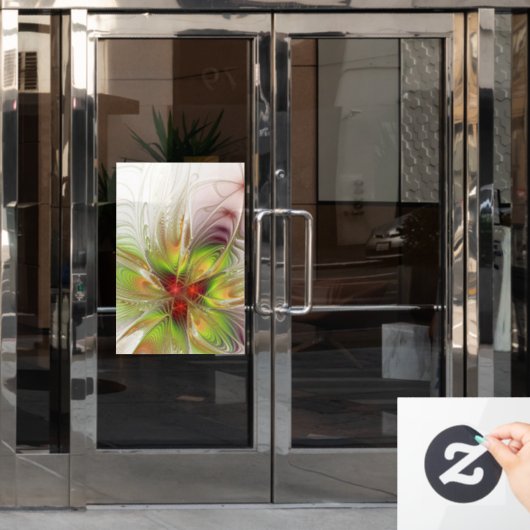 Soft and tenderness fractal fantasy flowers raamsticker (Kantoordeur)