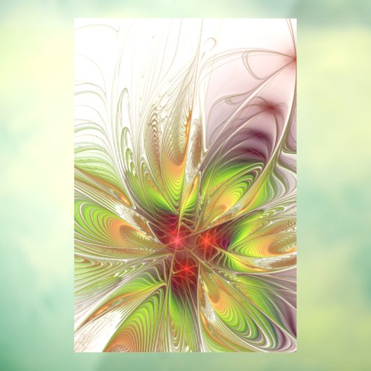 Soft and tenderness fractal fantasy flowers raamsticker (Vel 3)