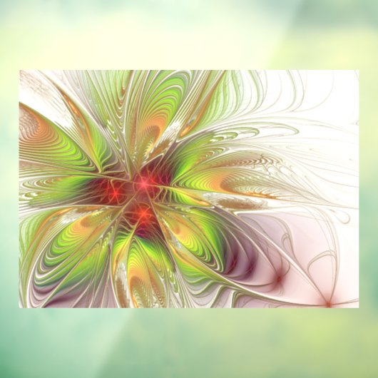 Soft and tenderness fractal fantasy flowers raamsticker (Vel 3)