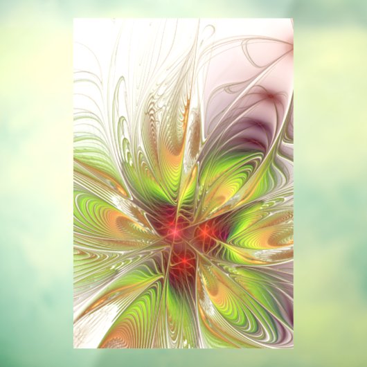 Soft and tenderness fractal fantasy flowers raamsticker (Vel 3)