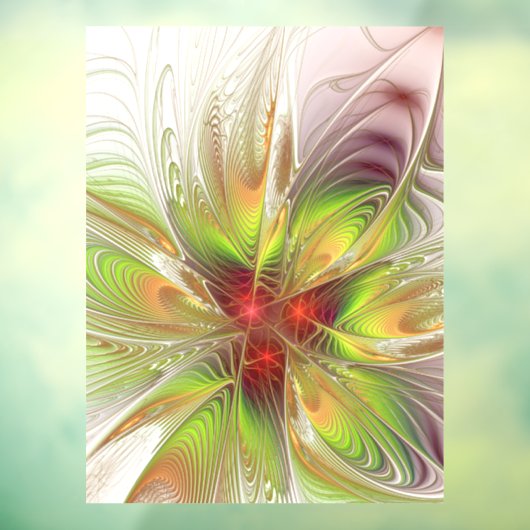 Soft and tenderness fractal fantasy flowers raamsticker (Vel 3)