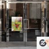 Soft and tenderness fractal fantasy flowers raamsticker (Kantoordeur)