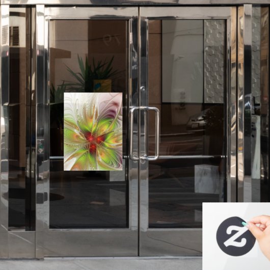 Soft and tenderness fractal fantasy flowers raamsticker (Kantoordeur)