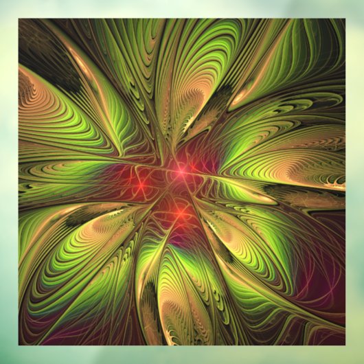 Soft and tenderness fractal fantasy flowers raamsticker (Vel 3)