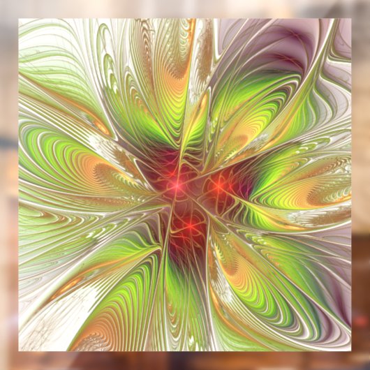 Soft and tenderness fractal fantasy flowers raamsticker (Vel 2)