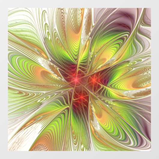 Soft and tenderness fractal fantasy flowers raamsticker (Vel)
