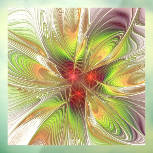 Soft and tenderness fractal fantasy flowers raamsticker (Vel 3)
