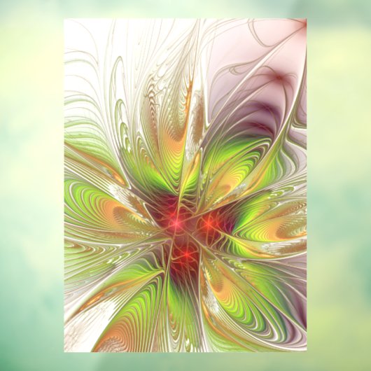 Soft and tenderness fractal fantasy flowers raamsticker (Vel 3)