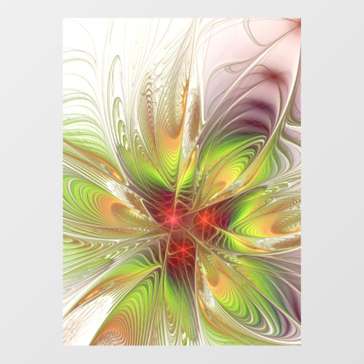Soft and tenderness fractal fantasy flowers raamsticker (Vel)