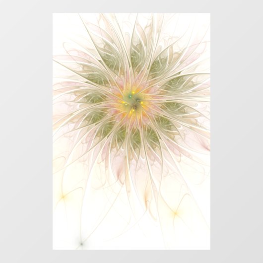 Soft and tenderness fractal fantasy flowers raamsticker (Vel)