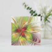 Soft and tenderness fractal fantasy flowers save the date (Staand voorkant)