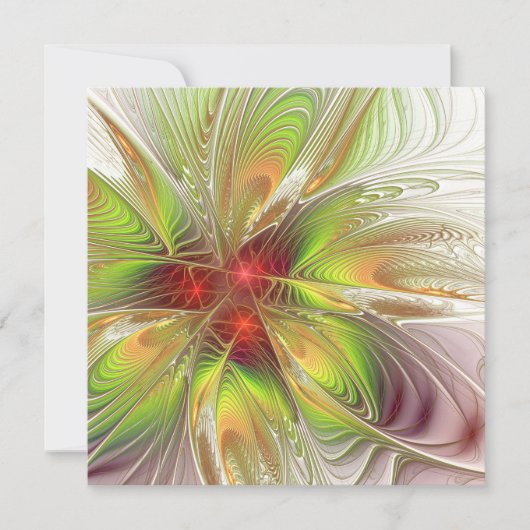 Soft and tenderness fractal fantasy flowers save the date (Voorkant)