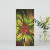 Soft and tenderness fractal fantasy flowers save the date (Staand voorkant)