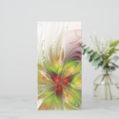 Soft and tenderness fractal fantasy flowers save the date (Staand voorkant)
