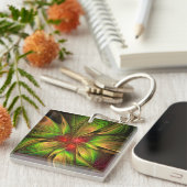 Soft and tenderness fractal fantasy flowers sleutelhanger (Voorkant Rechts)