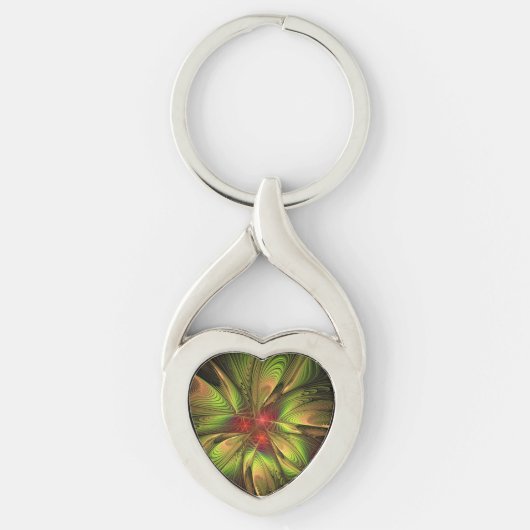 Soft and tenderness fractal fantasy flowers sleutelhanger (Voorkant)