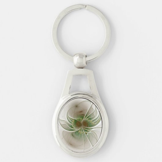 Soft and tenderness fractal fantasy flowers sleutelhanger (Voorkant)