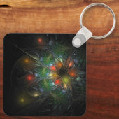 Soft and tenderness fractal fantasy flowers sleutelhanger (Achterkant)