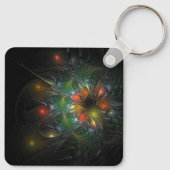 Soft and tenderness fractal fantasy flowers sleutelhanger (Achterkant)