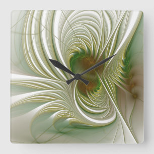 Soft and tenderness fractal fantasy flowers vierkante klok