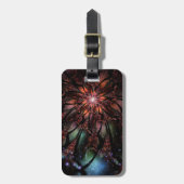 Soft and tenderness fractal flower bagagelabel (Voorkant verticaal)