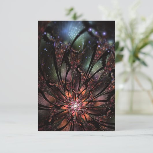 Soft and tenderness fractal flower kaart (Staand voorkant)