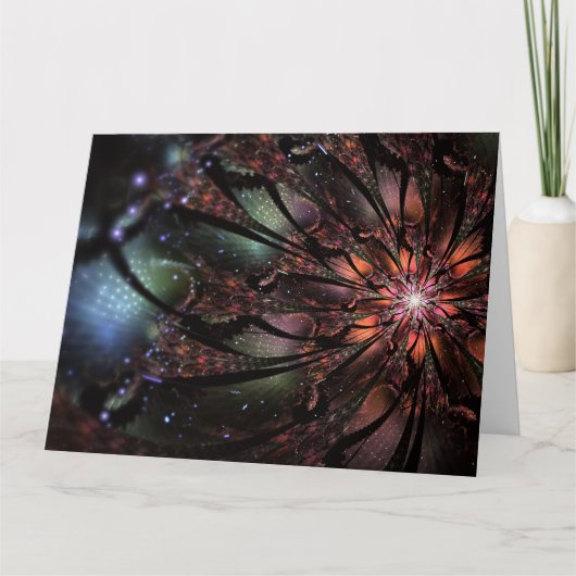 Soft and tenderness fractal flower kaart (Voorkant)