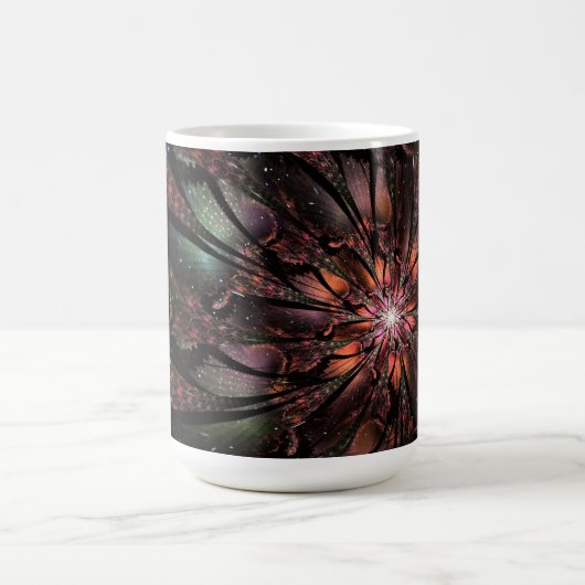 Soft and tenderness fractal flower magische mok (Midden)