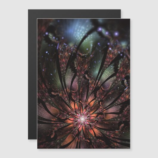 Soft and tenderness fractal flower magnetische uitnodiging (Voorkant / Achterkant)