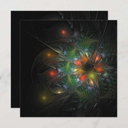 Soft and tenderness fractal flower notitiekaartje (Voorkant / Achterkant)