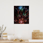Soft and tenderness fractal flower poster (Keuken)