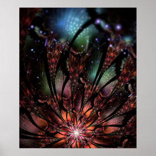 Soft and tenderness fractal flower poster