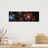 Soft and tenderness fractal flower poster (Keuken)