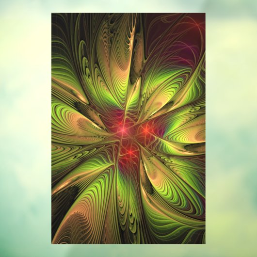 Soft and tenderness fractal flower raamsticker (Vel 3)