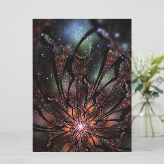 Soft and tenderness fractal flower save the date (Staand voorkant)