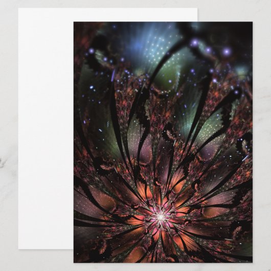 Soft and tenderness fractal flower save the date (Voorkant / Achterkant)