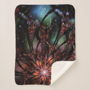 Soft and tenderness fractal flower sherpa deken