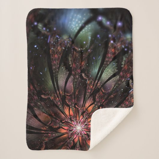 Soft and tenderness fractal flower sherpa deken (Voorkant)