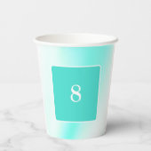 "Soft Aqua" Aanpasbare Leeftijd Papieren Beker (Achterkant)