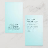 Soft aqua blauw modern minimalistisch professionee visitekaartje (Voorkant / Achterkant)